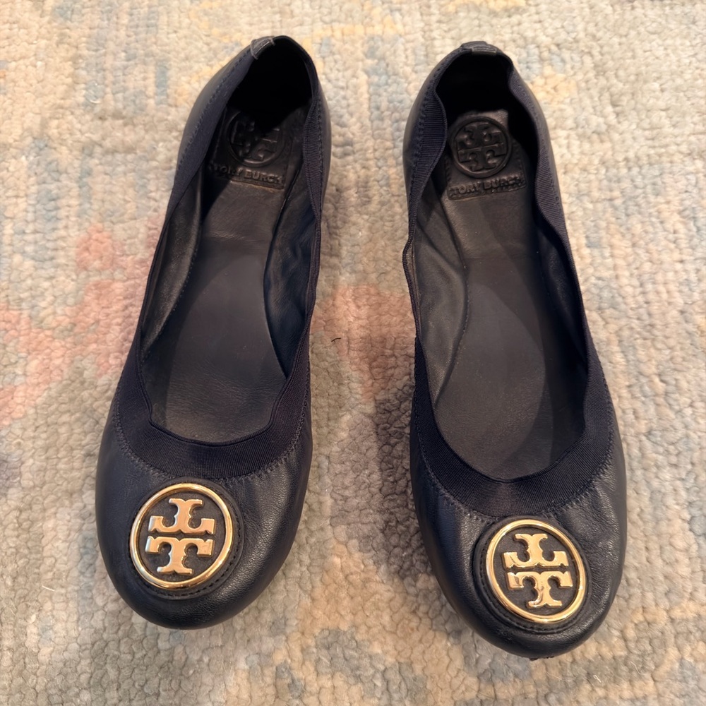 Tory Burch Navy Ballet Flats